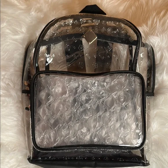 Clear Black Trim Backpack